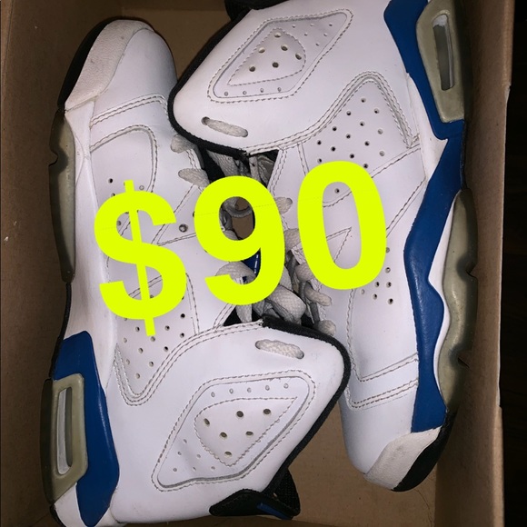 blue white jordan 6s